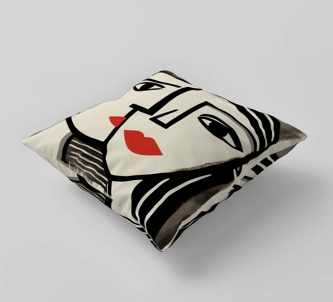 Doppio ritratto cubista | Omaggio a Picasso cuscino da Autofocus