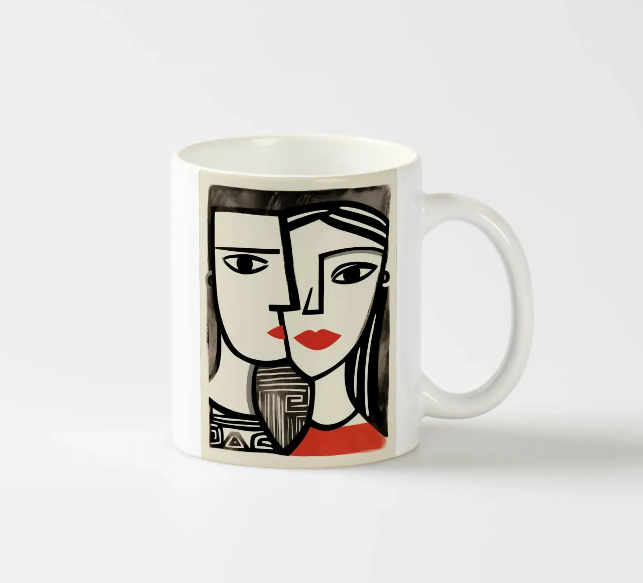 Double portrait cubiste | Hommage à Picasso mug en céramique de Autofocus