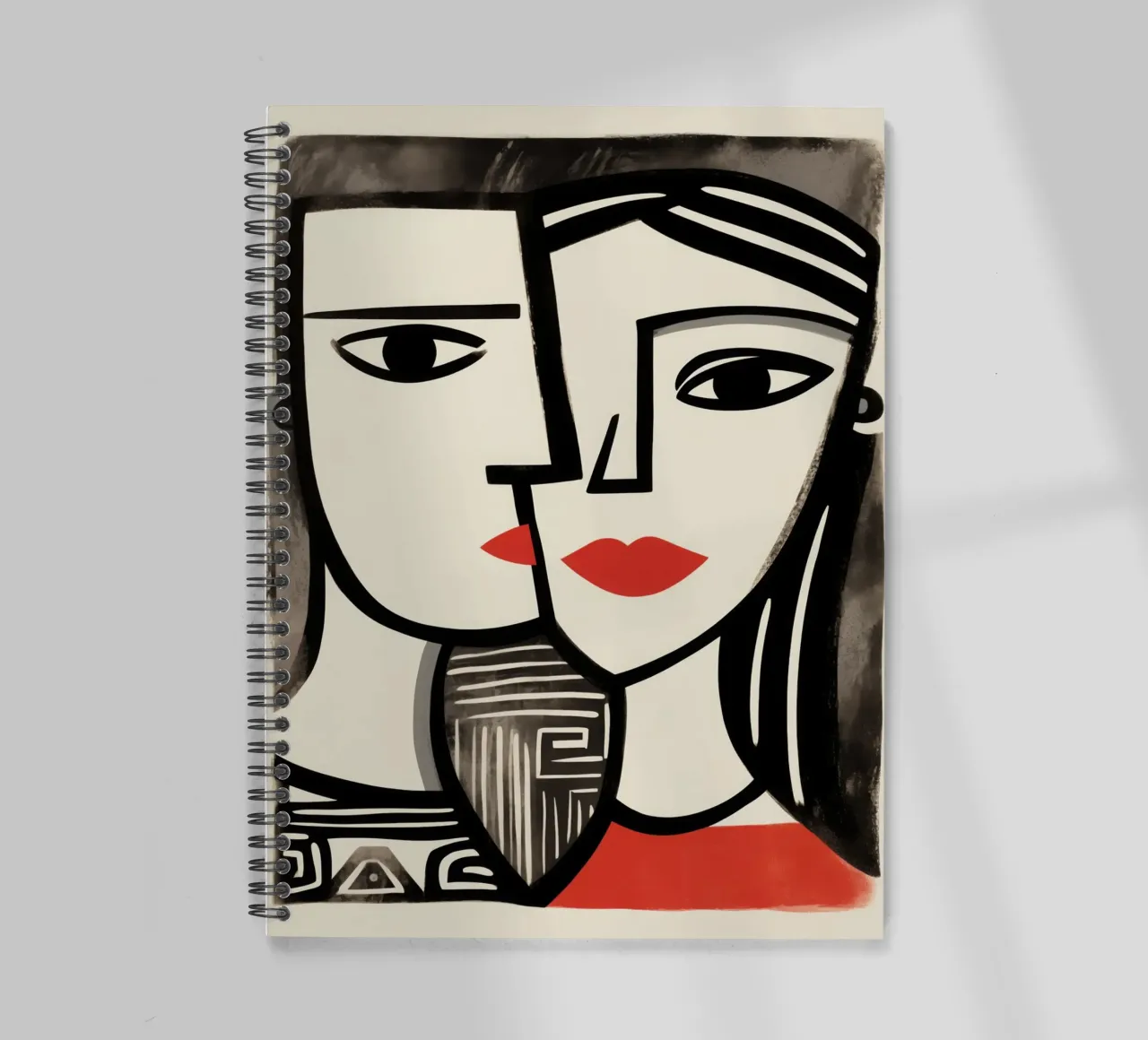 Doppio ritratto cubista | Omaggio a Picasso diario ad anelli da Autofocus