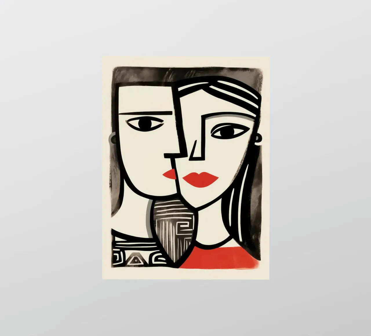 Doppio ritratto cubista | Omaggio a Picasso adesivo da Autofocus