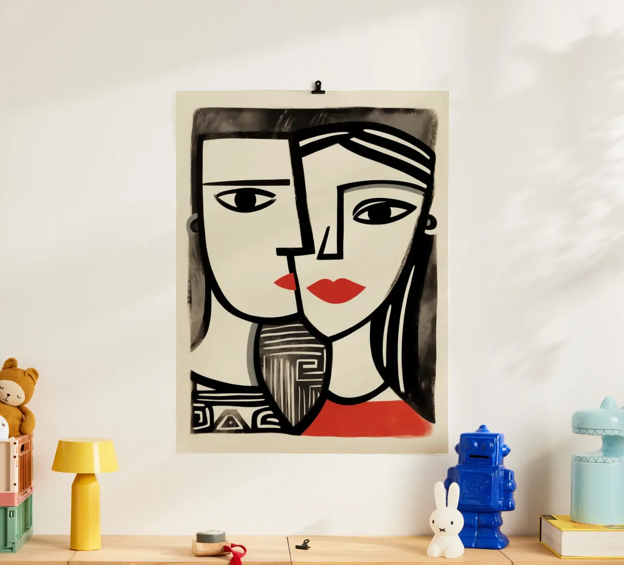 Doppio ritratto cubista | Omaggio a Picasso carta hahnemühle da Autofocus