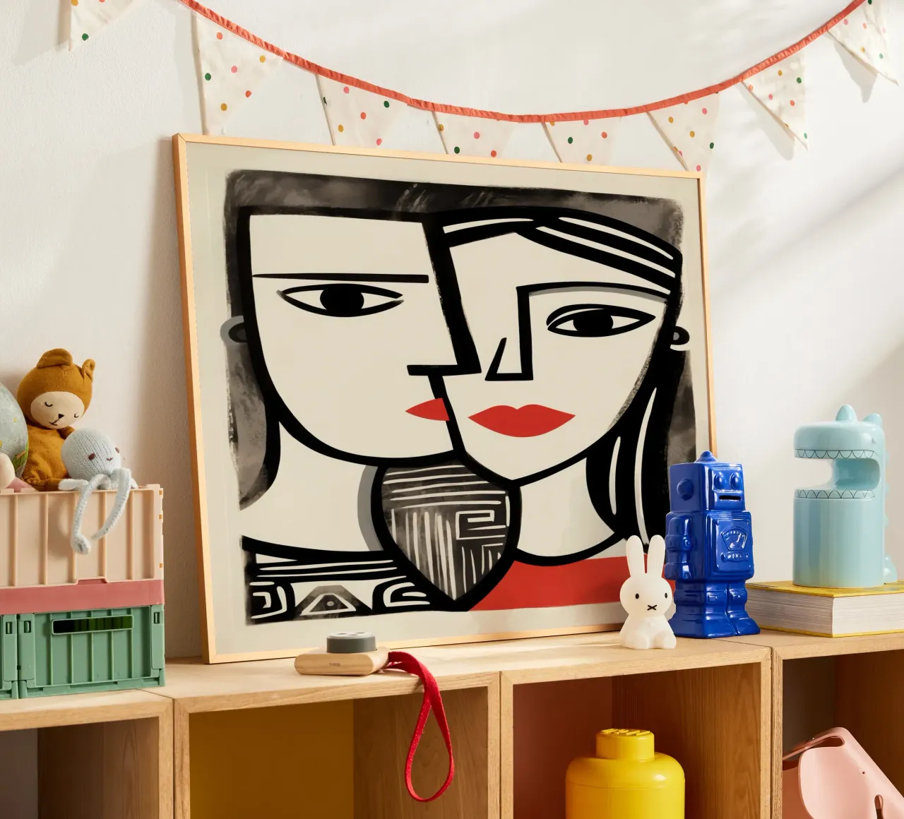 Doppio ritratto cubista | Omaggio a Picasso carta hahnemühle da Autofocus