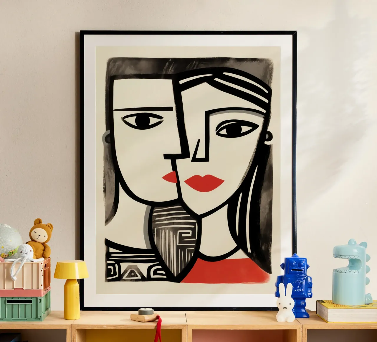 Doppio ritratto cubista | Omaggio a Picasso carta hahnemühle da Autofocus