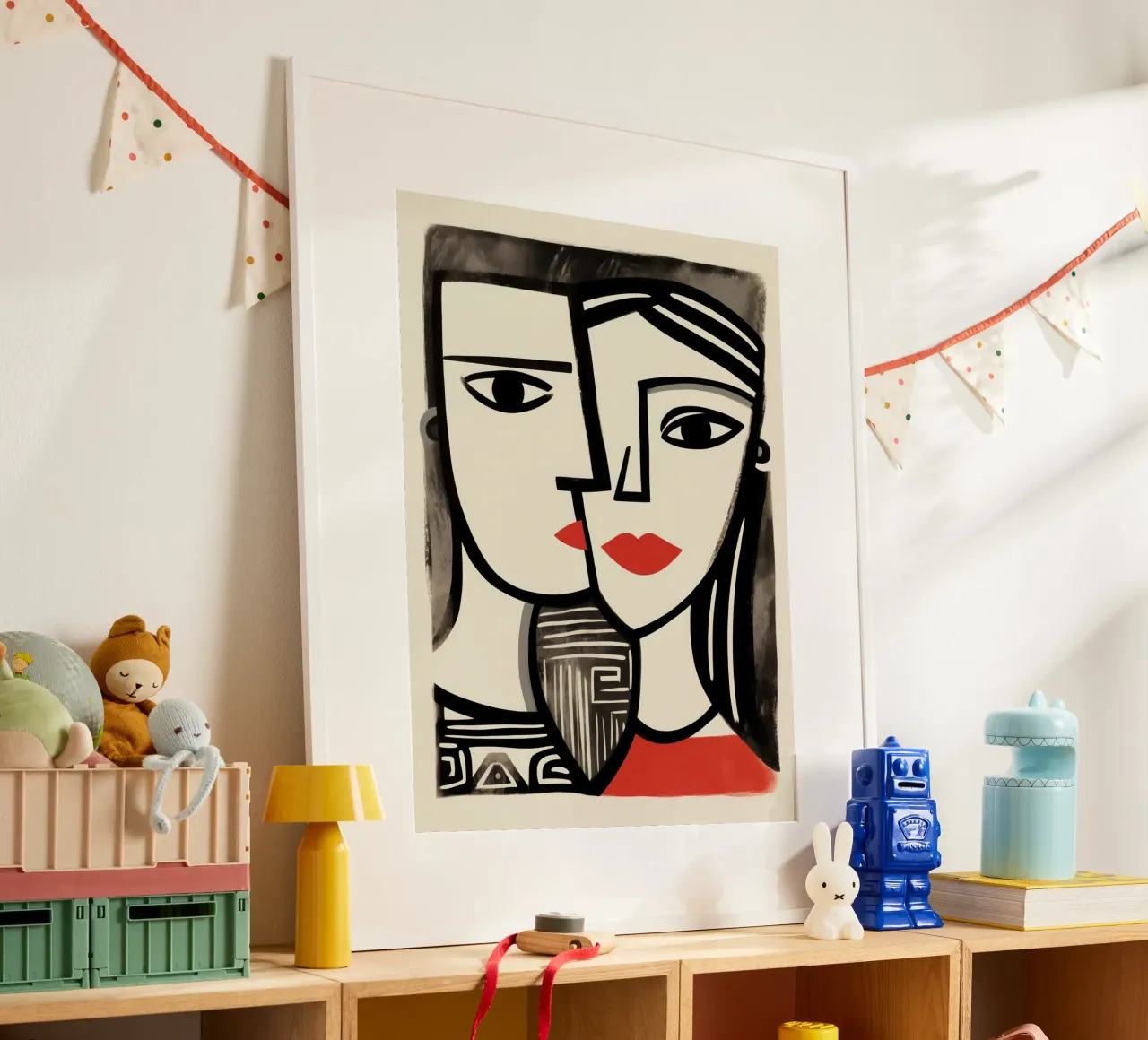Doppio ritratto cubista | Omaggio a Picasso carta hahnemühle da Autofocus