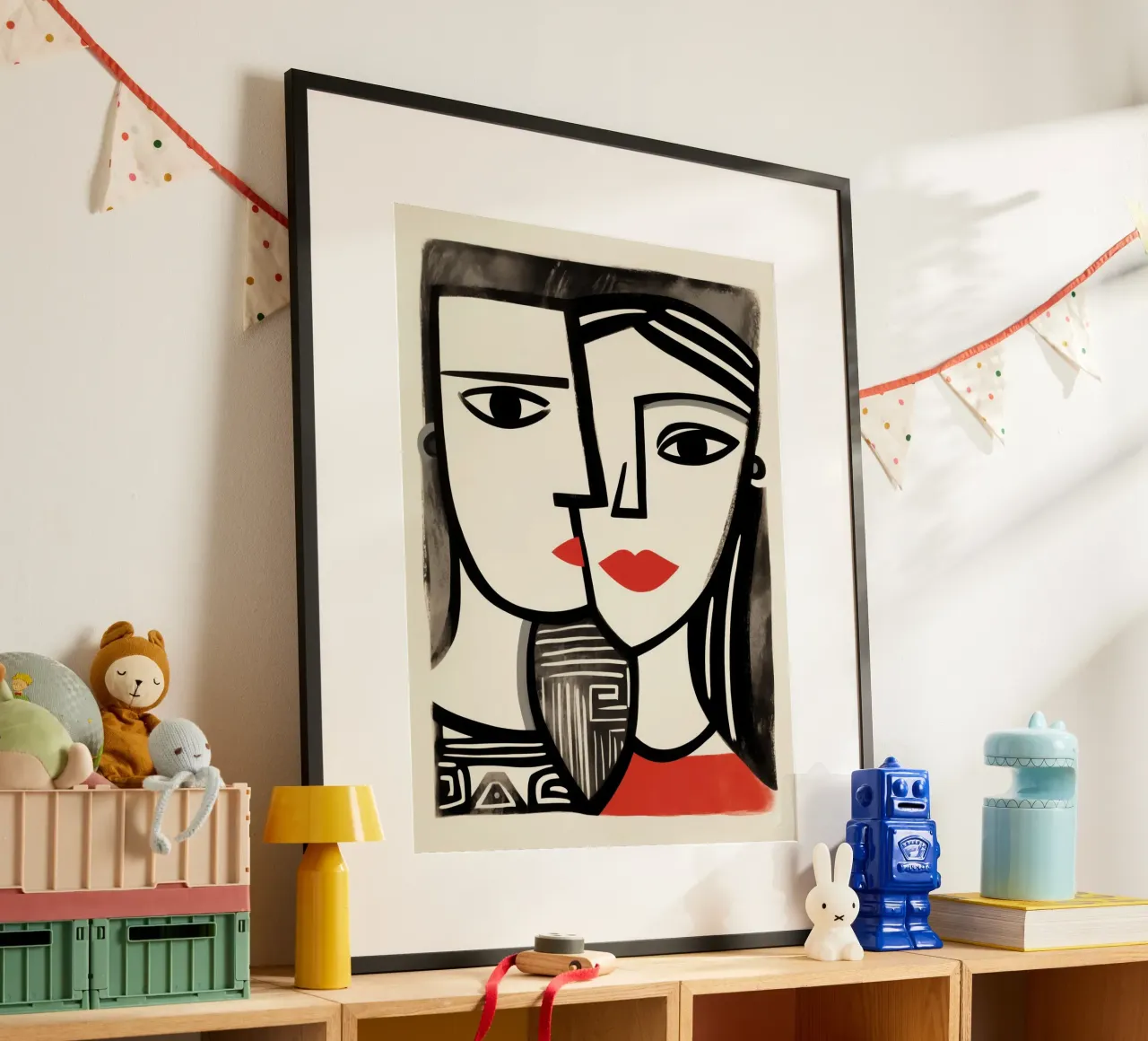 Doppio ritratto cubista | Omaggio a Picasso carta hahnemühle da Autofocus
