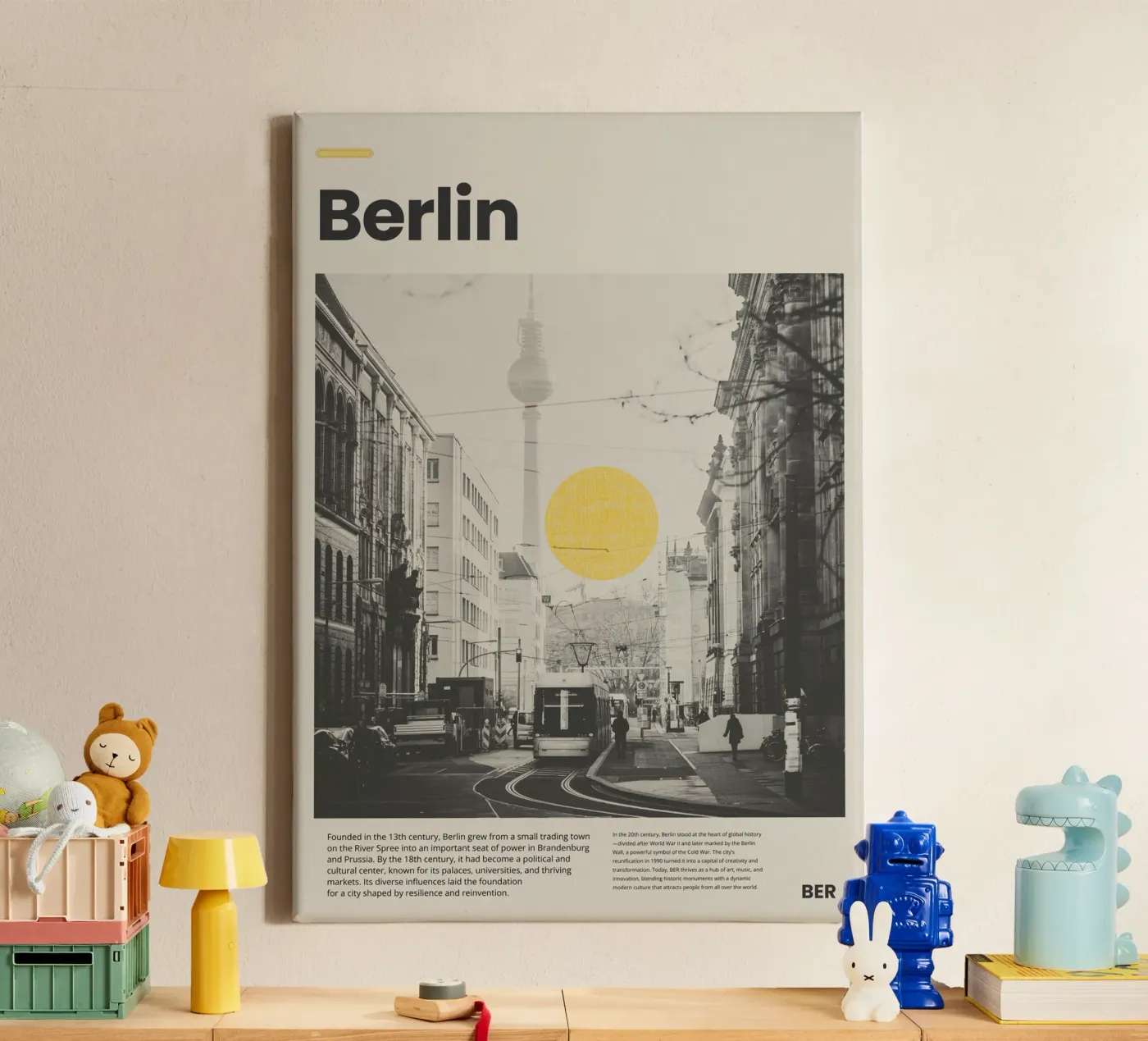 Berlin canvas van PurePeachStudio