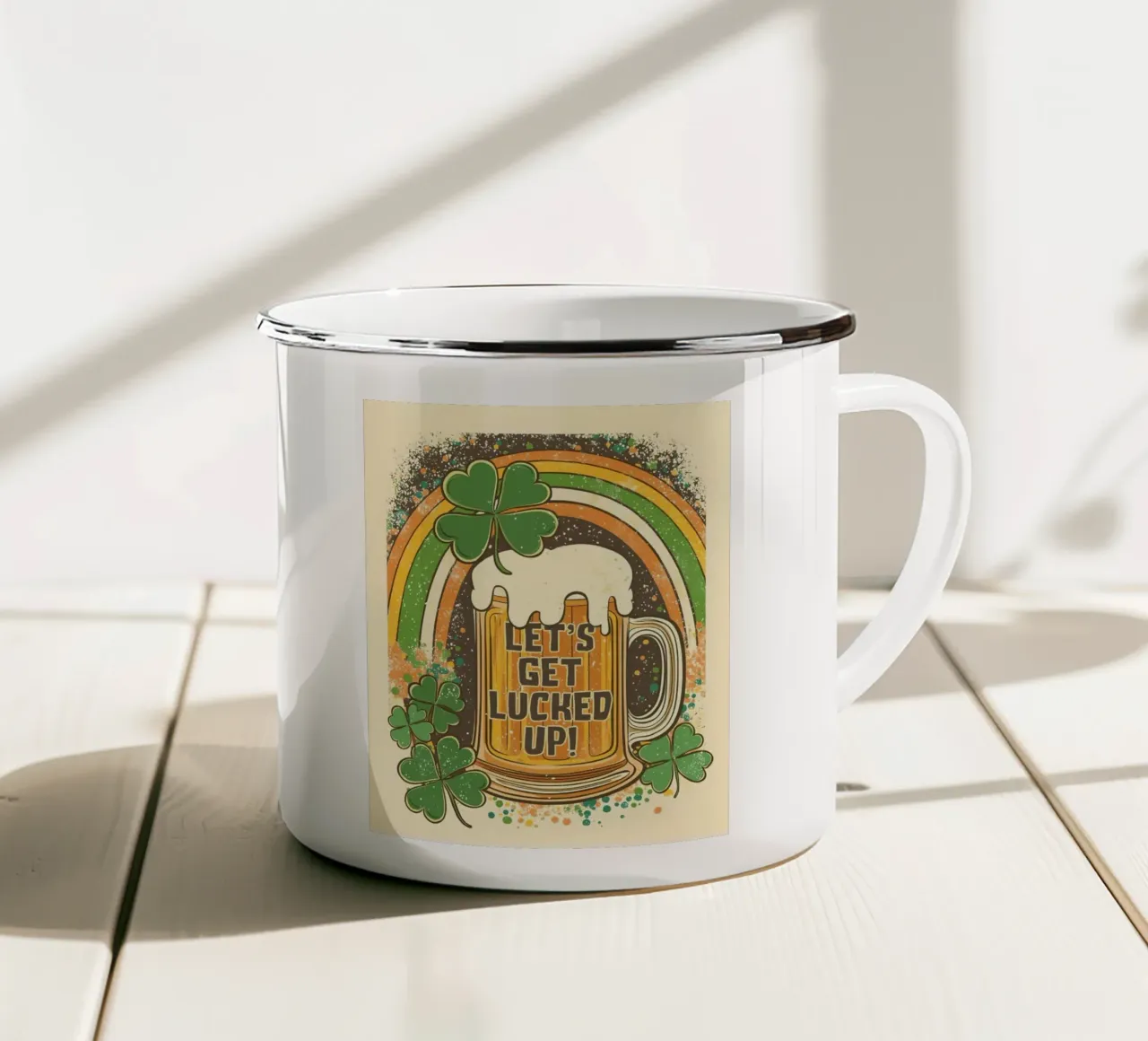 Let's Get Lucked Up tazza in smalto da Jess Stempel