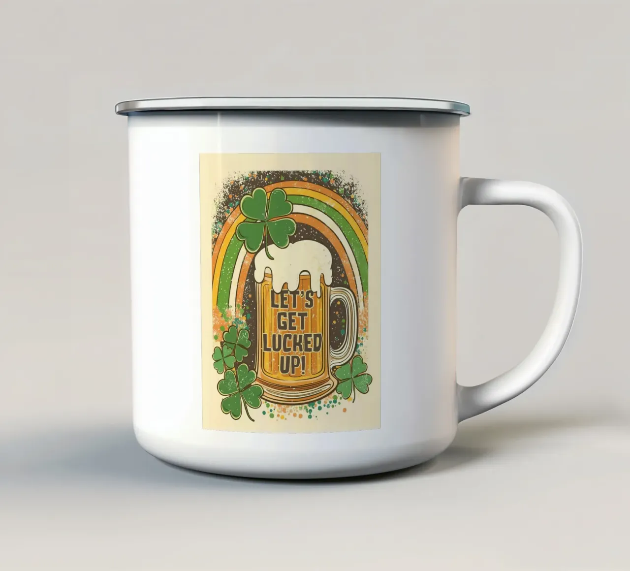 Let's Get Lucked Up tazza in smalto da Jess Stempel