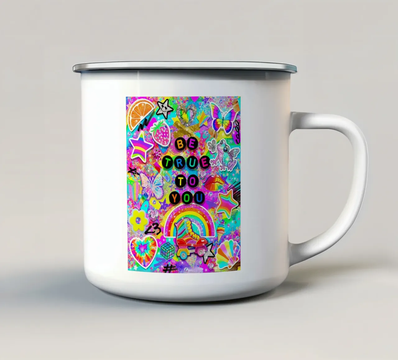 Siate fedeli a voi stessi tazza in smalto da Jess Stempel