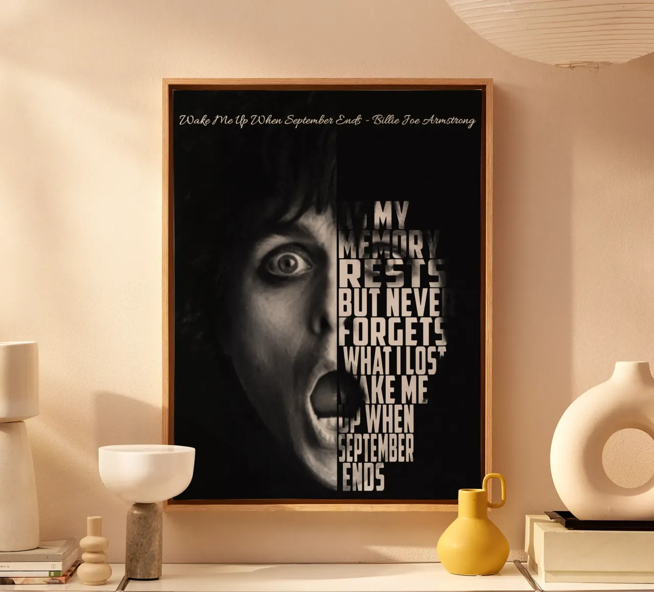 Wake Me Up When September Ends canvas with Floater frame by Gunawan Rb