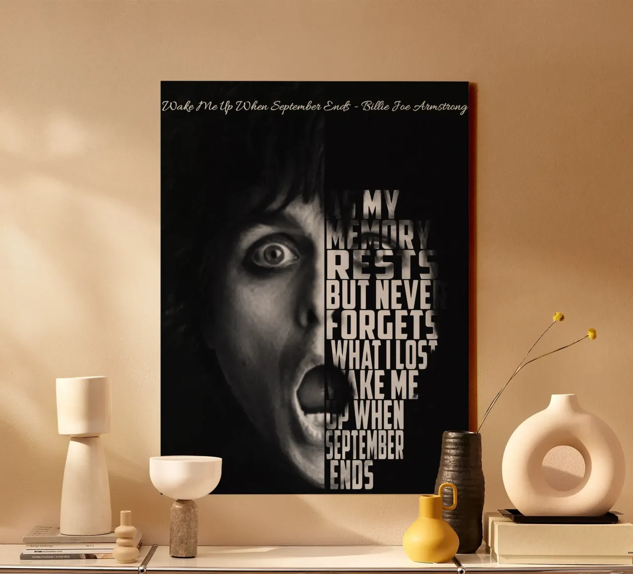 Wake Me Up When September Ends canvas with Floater frame by Gunawan Rb