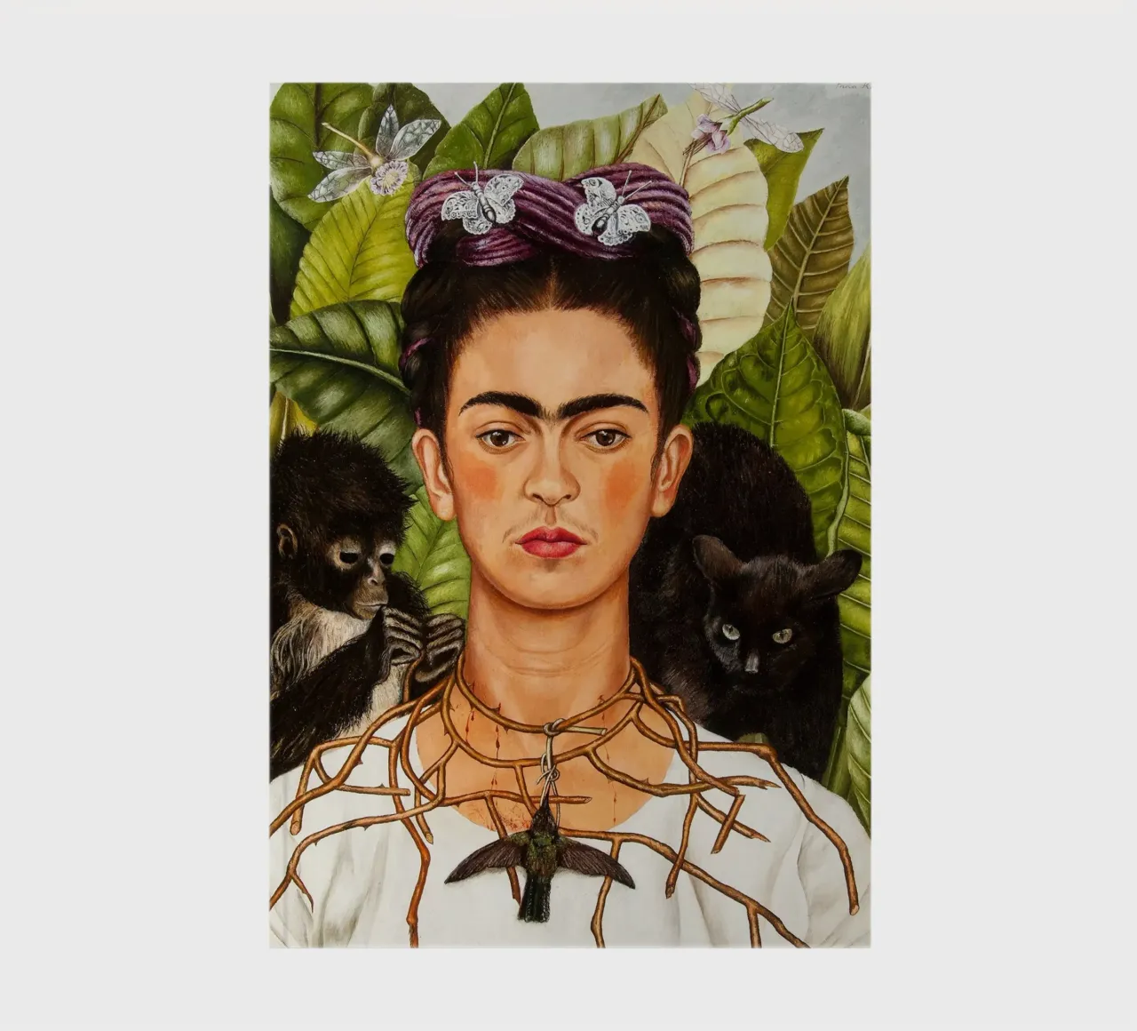 Self-Portrait with Thorn Necklace and Hummingbird by Frida K diario da Classic Art Prints