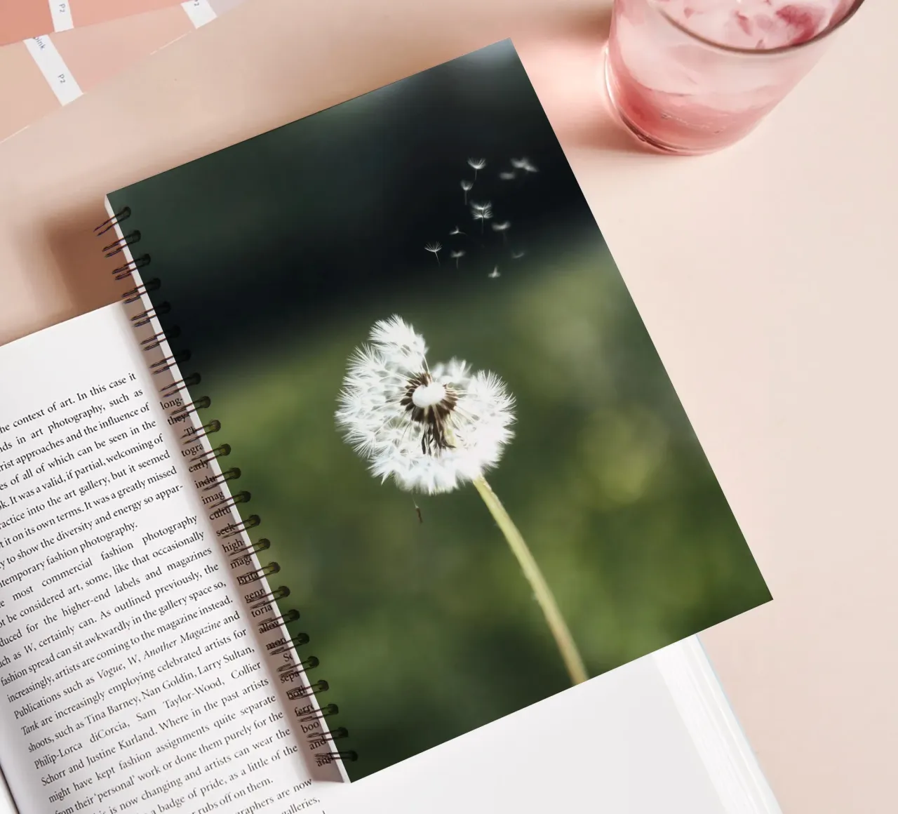 Dandelion Floating Seeds spiral notebook by Attaboy Dsgn