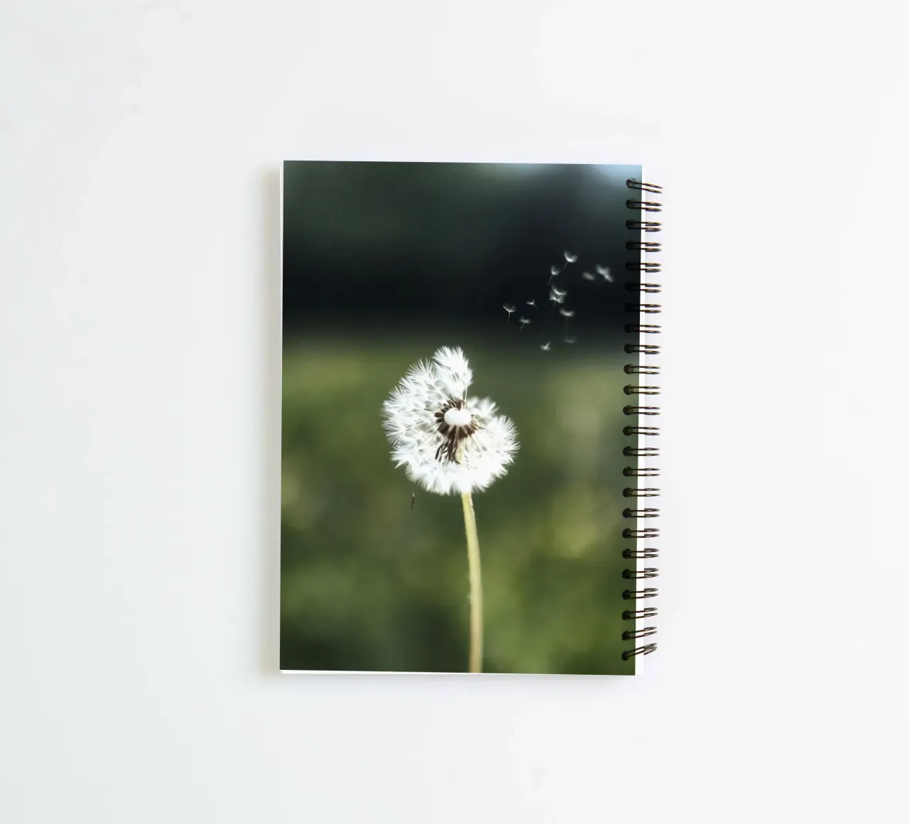Dandelion Floating Seeds spiral notebook by Attaboy Dsgn