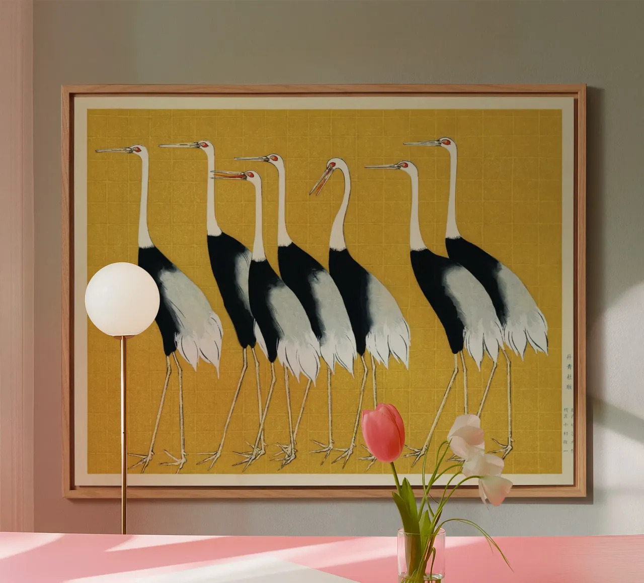Japanese Cranes print pannello forex da Classic Art Prints