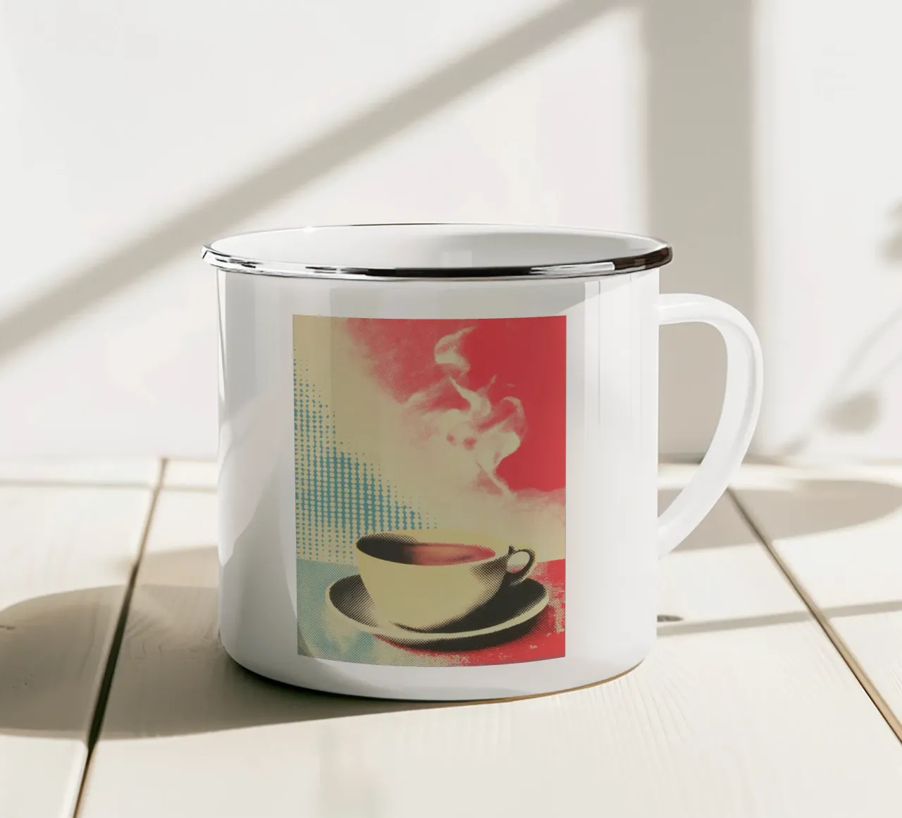 Grid coffee | Grafica vintage per la cucina tazza in smalto da Autofocus
