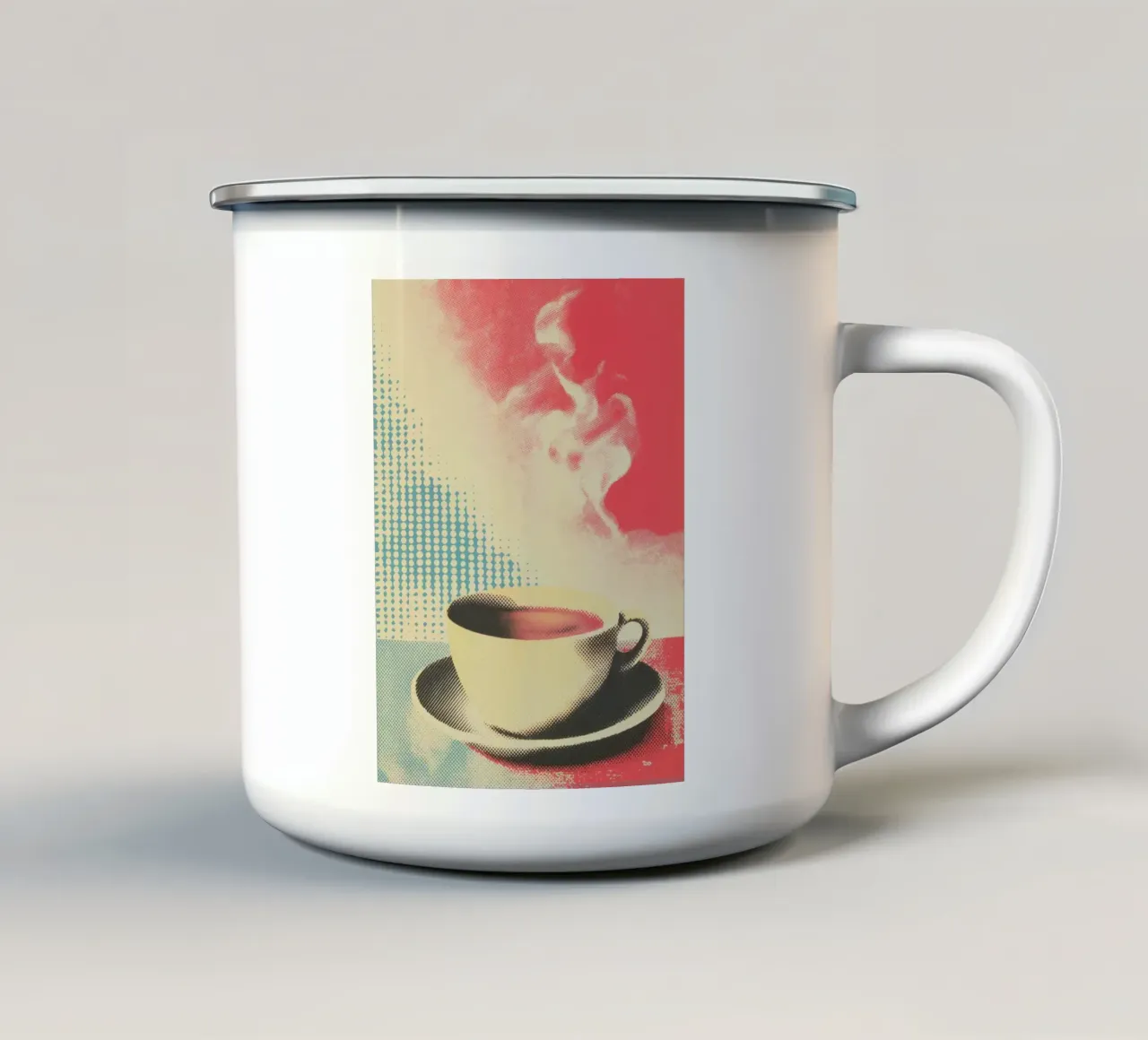 Grid coffee | Grafica vintage per la cucina tazza in smalto da Autofocus