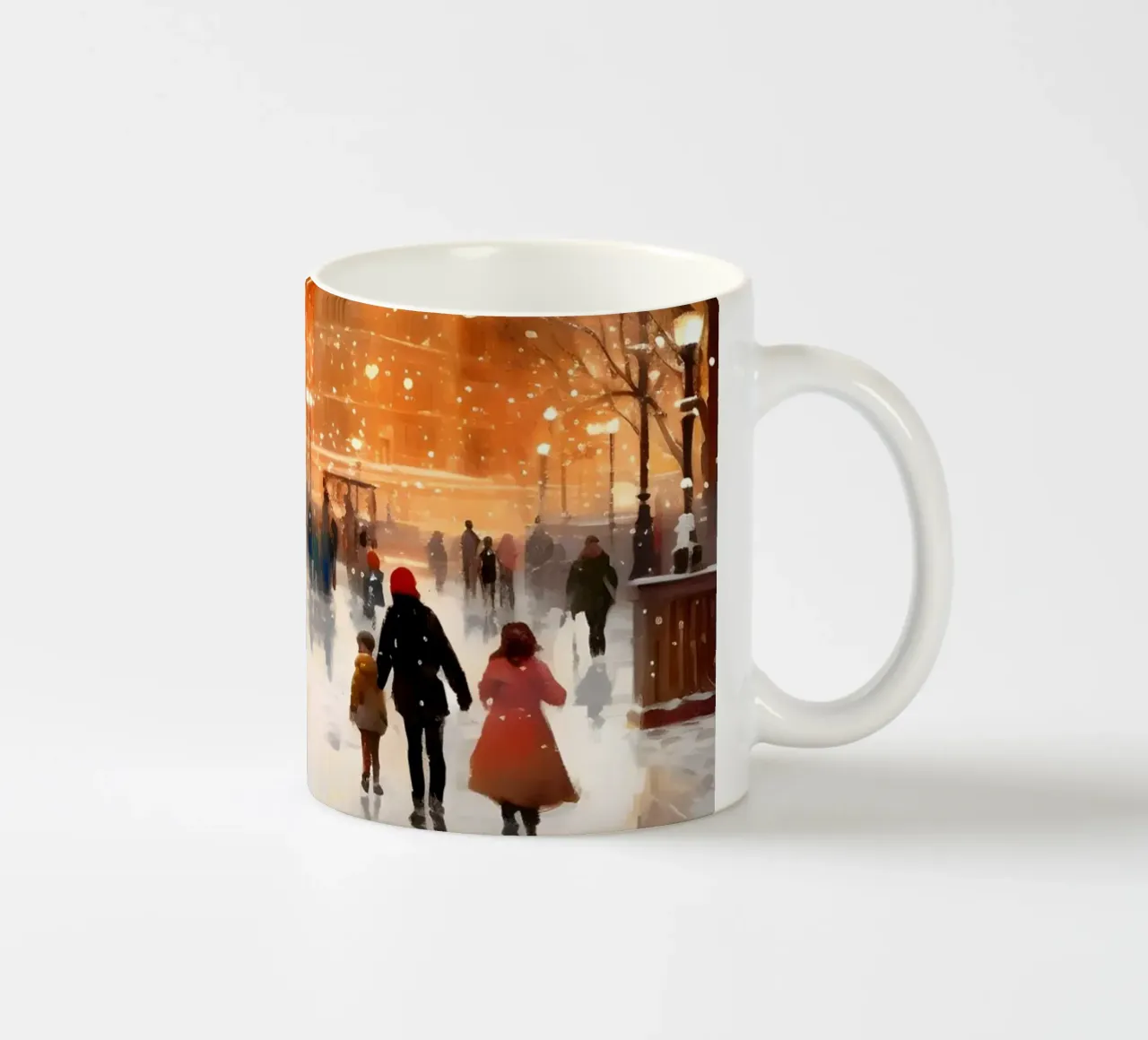 Serata invernale in piazza - pattinaggio sul ghiaccio al chiarore delle luci tazza in ceramica da Studio Vibe