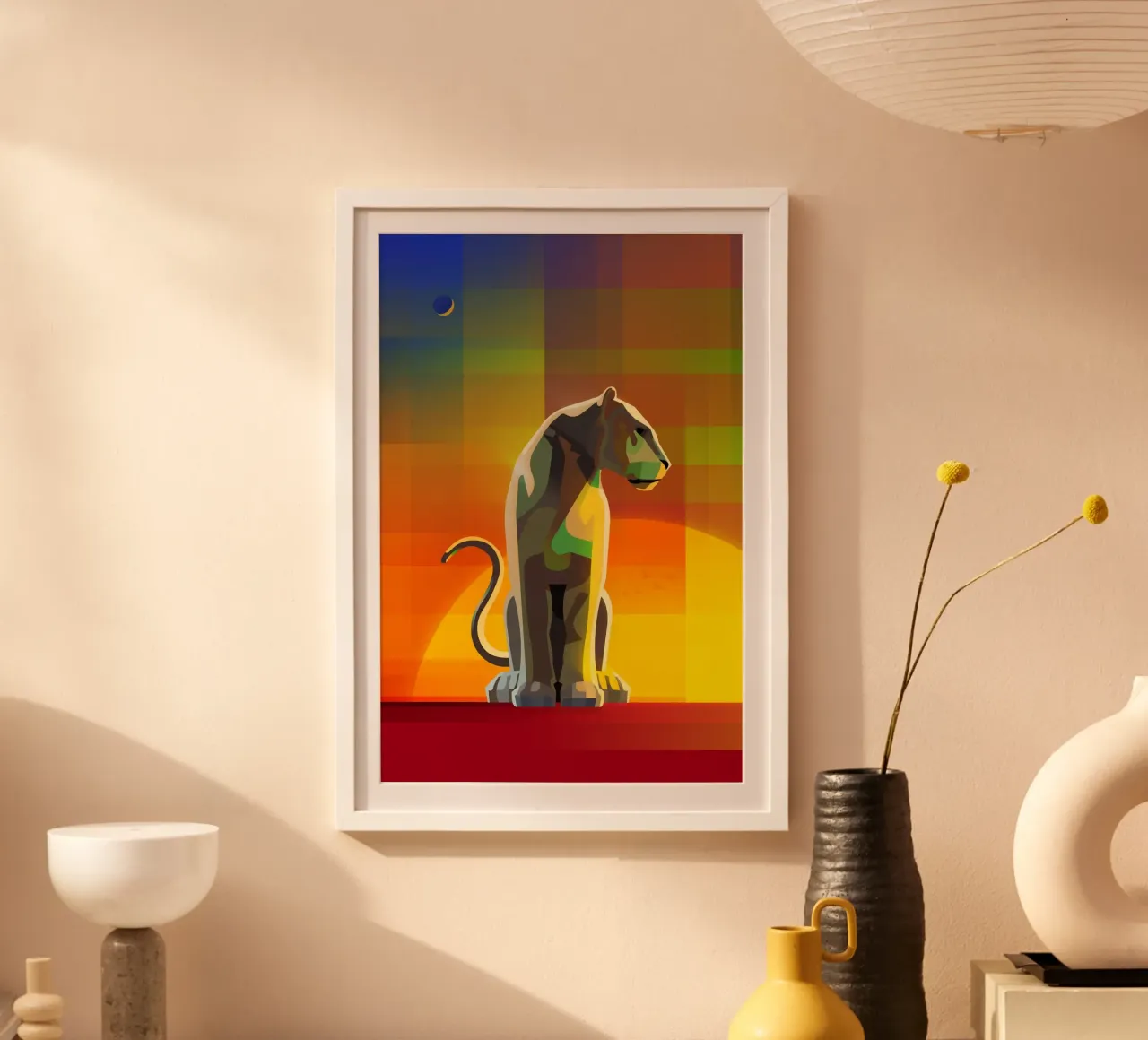 La tigre all'alba poster con telaio in plastica da ThorBrush