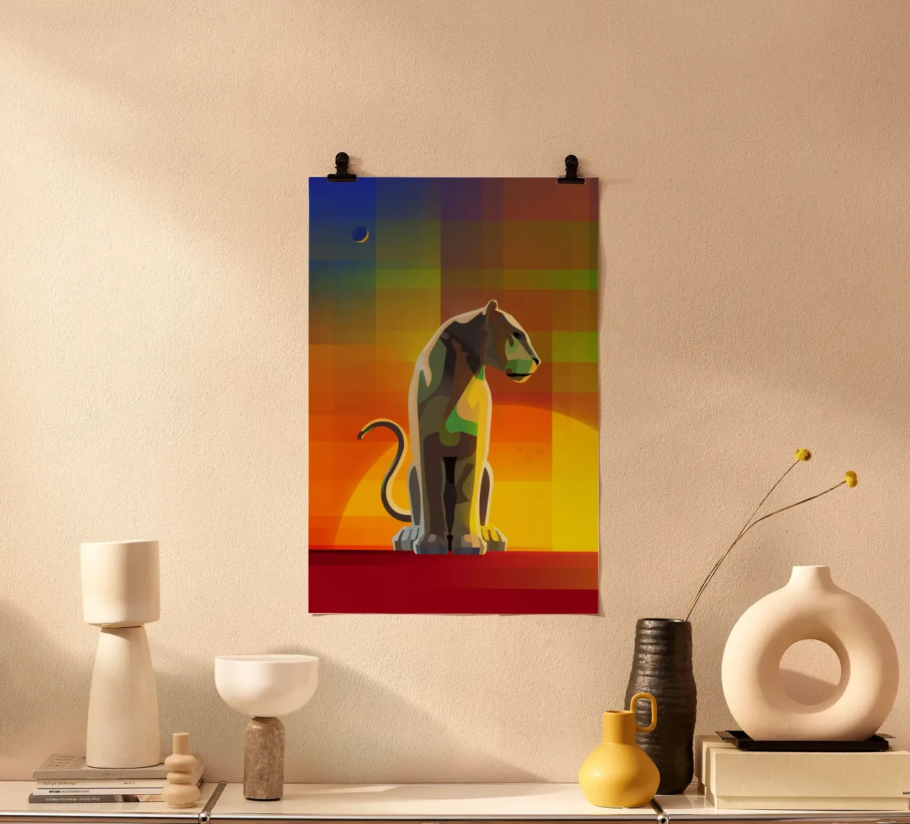La tigre all'alba poster con telaio in plastica da ThorBrush