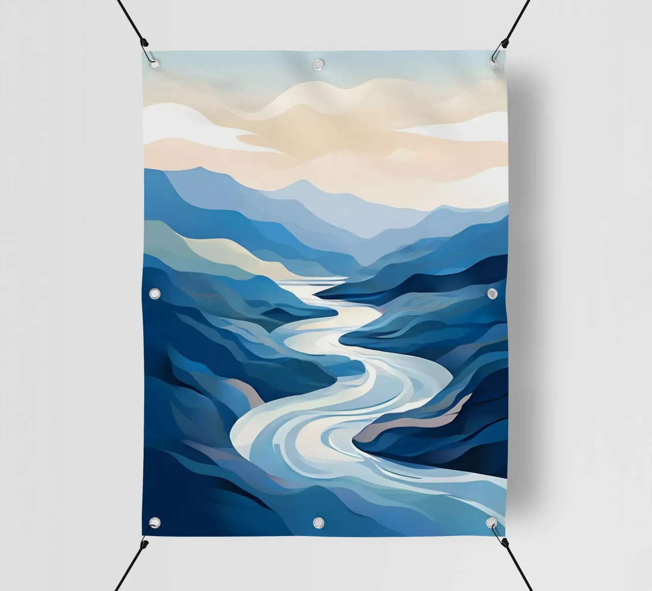 Valle del fiume serena telo in pvc da Artistic-shop