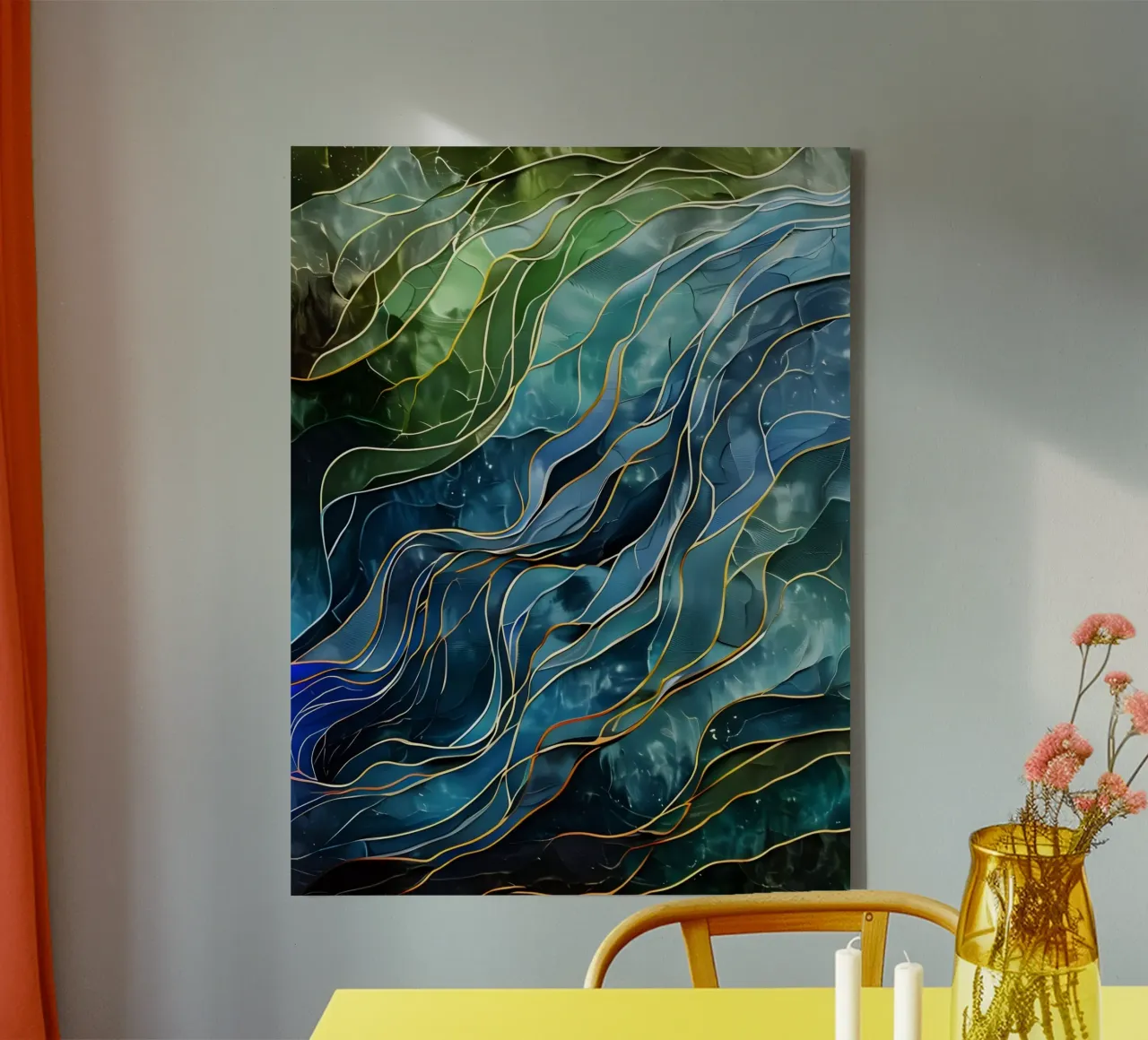 Hemelse stromingen canvas met Baklijst van Artistic-shop