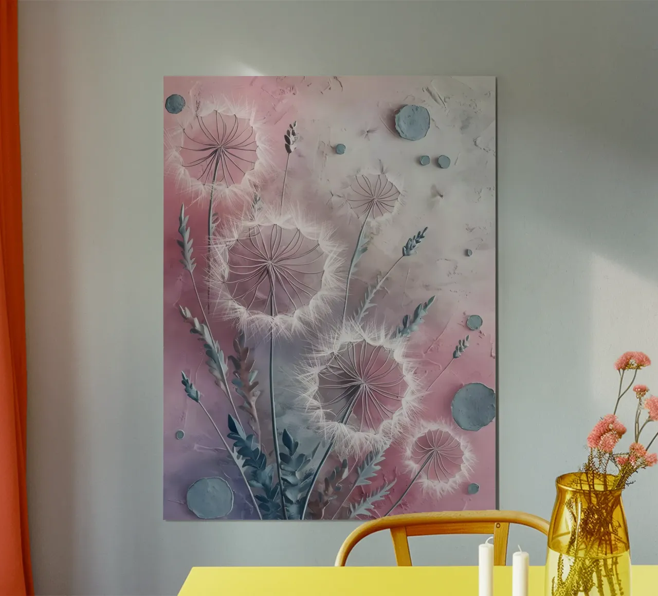 Denti di leone che sussurrano poster con telaio in alluminio da Artistic-shop