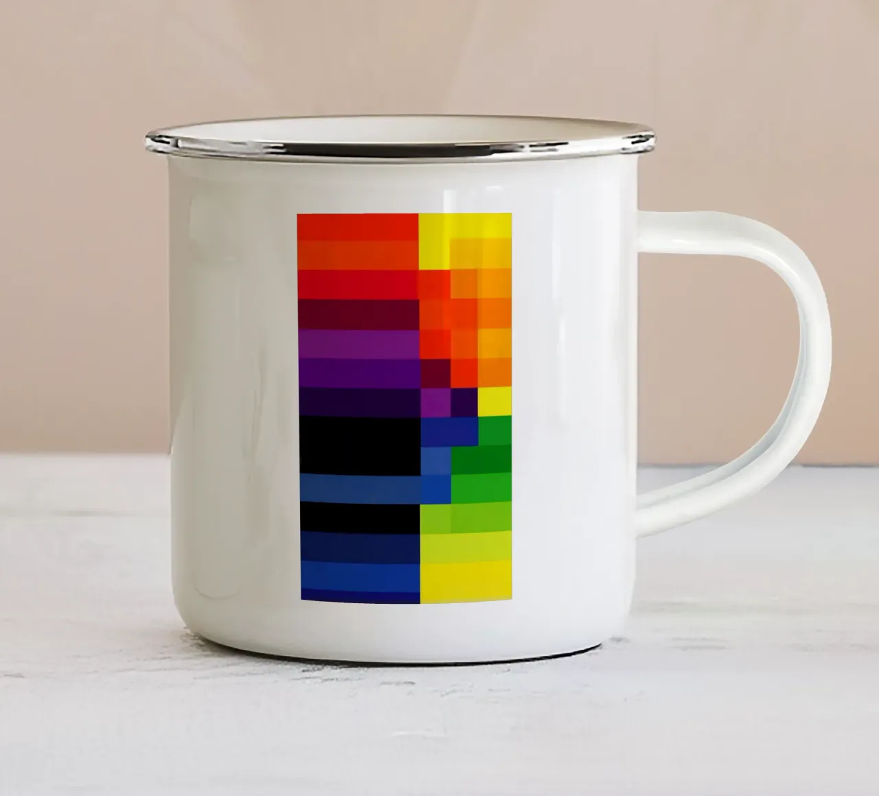 L'ora blu tra il giorno e la notte | Campi di colore astratti tazza in smalto da Autofocus