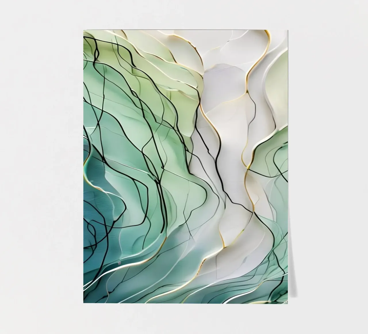 Groene stromingen stickervel van Artistic-shop