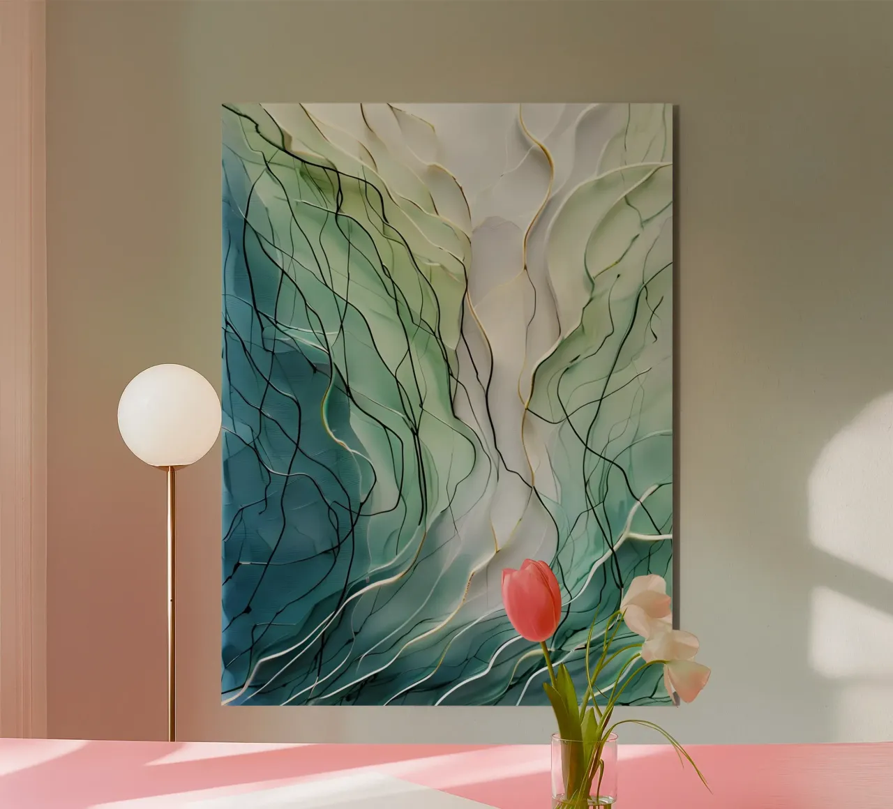 Groene stromingen aluminium-dibond van Artistic-shop