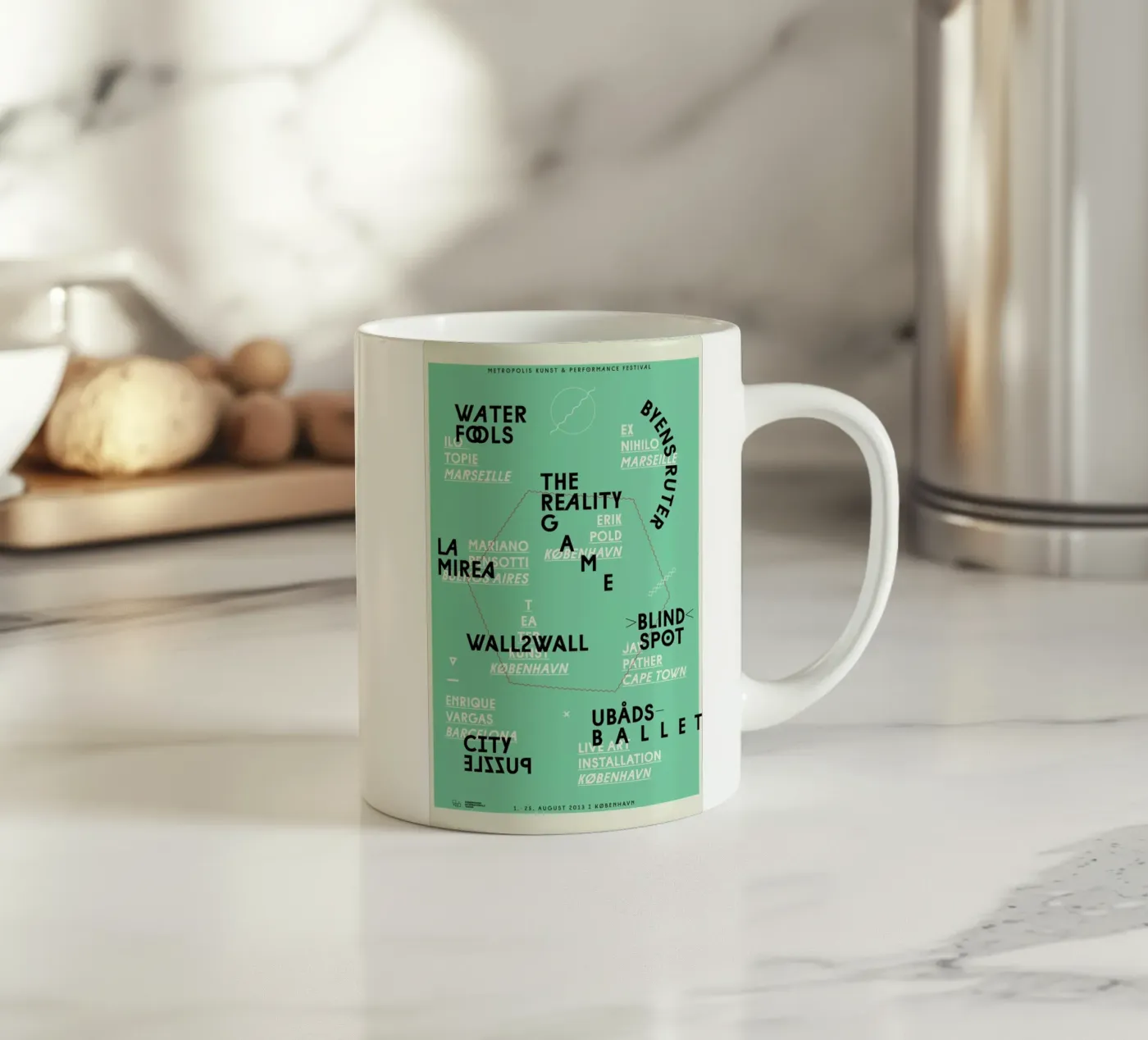 Metropolis2 ceramic mug by Andreas Jarner