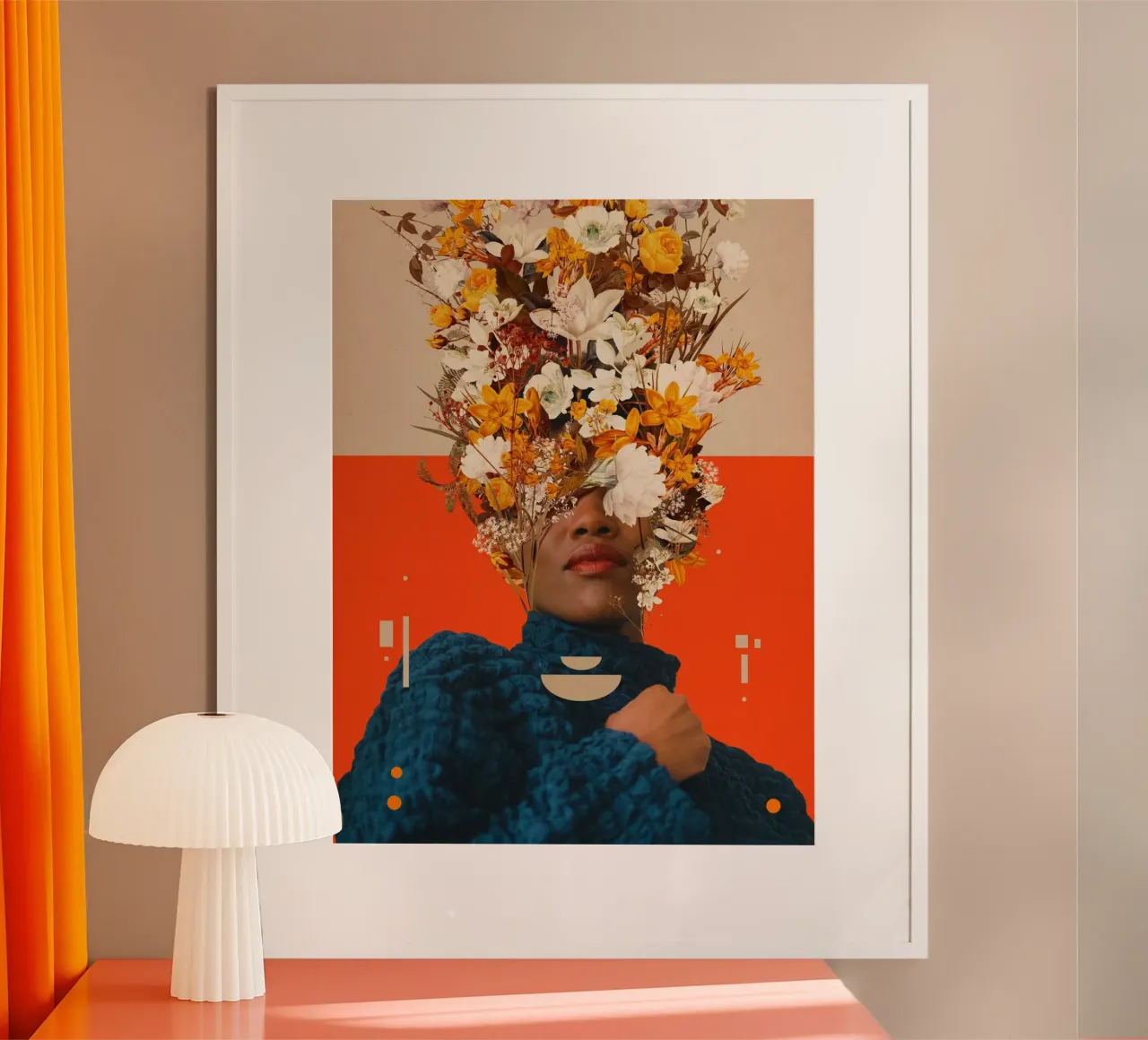 You are my Beige Orange Dreamfield poster con telaio in plastica da Frank Moth