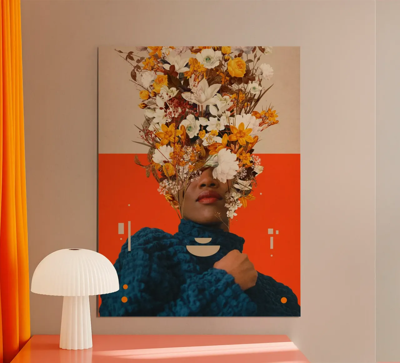 You are my Beige Orange Dreamfield poster con telaio in plastica da Frank Moth