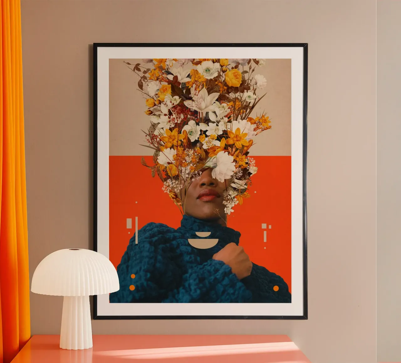 You are my Beige Orange Dreamfield poster con telaio in plastica da Frank Moth