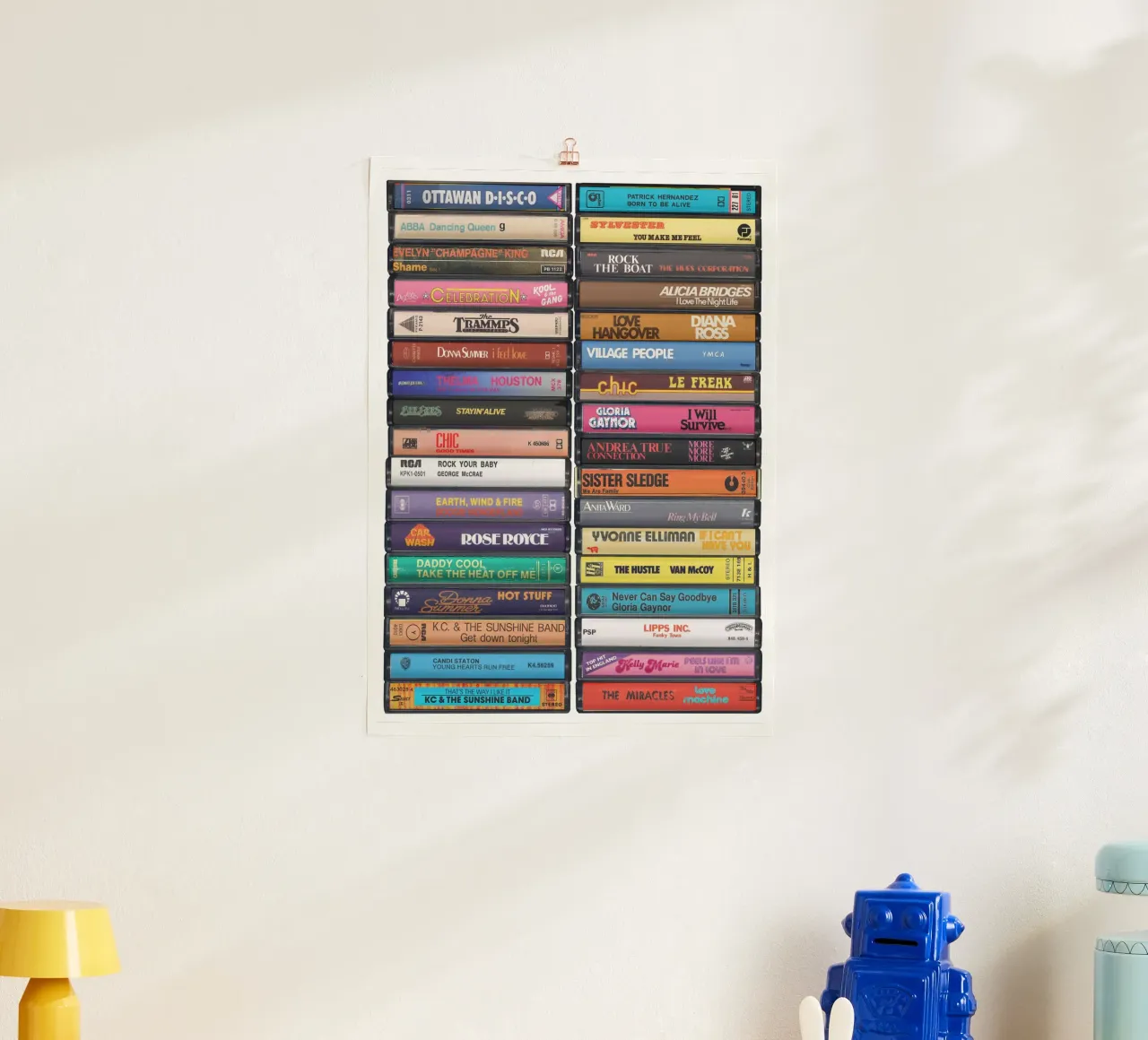Stampa Disco Music - Disco Anthems Wall Art poster con telaio in alluminio da MrMustardPrints