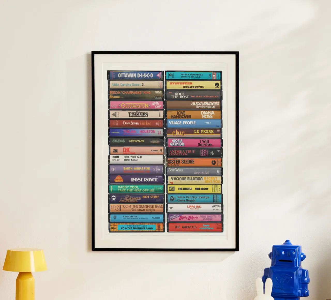 Stampa Disco Music - Disco Anthems Wall Art poster con telaio in alluminio da MrMustardPrints
