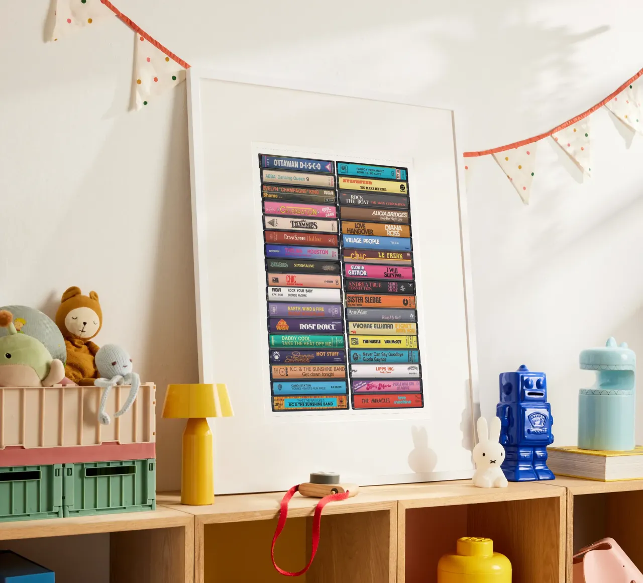 Stampa Disco Music - Disco Anthems Wall Art poster con telaio in alluminio da MrMustardPrints