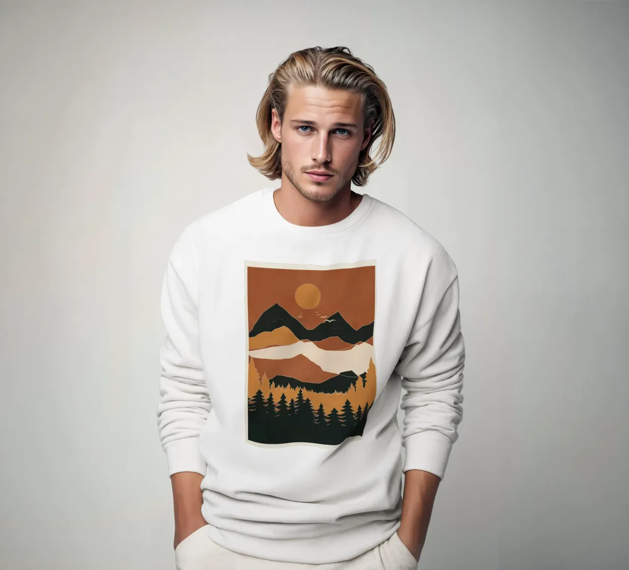 Minimal Abstract Art Landscape 01 felpa da Nadjaa