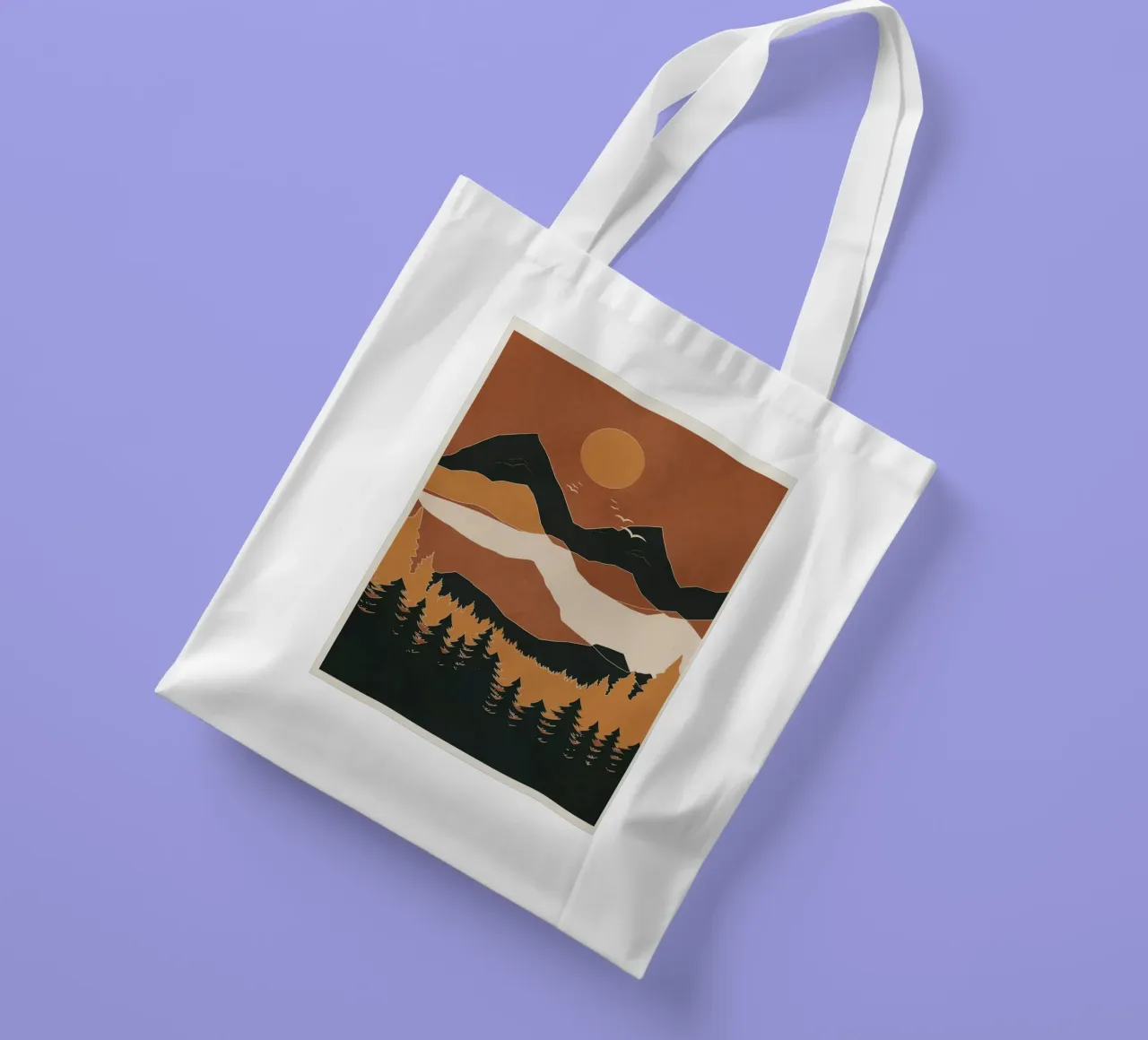 Minimal Abstract Art Landscape 01 borsa in juta da Nadjaa