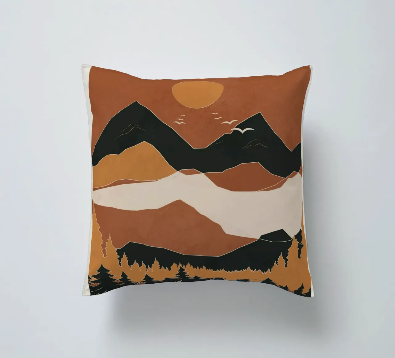 Minimal Abstract Art Landscape 01 cuscino da Nadjaa