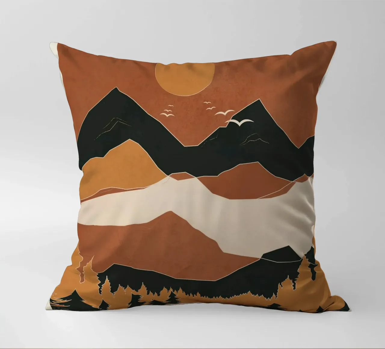 Minimal Abstract Art Landscape 01 cuscino da Nadjaa