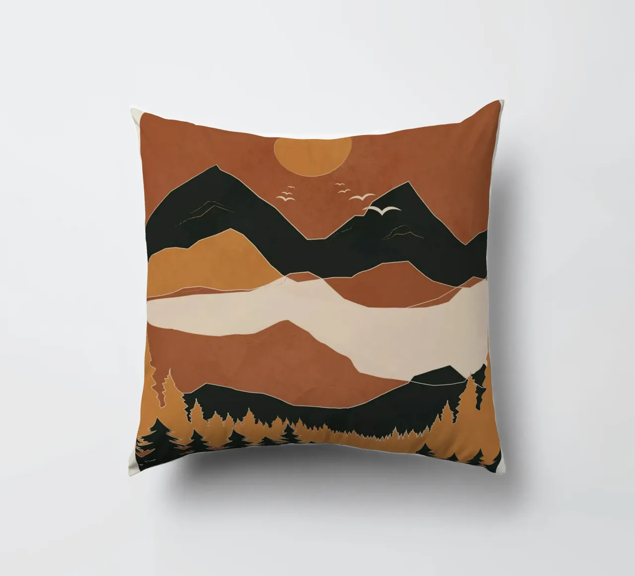 Minimal Abstract Art Landscape 01 cuscino da Nadjaa