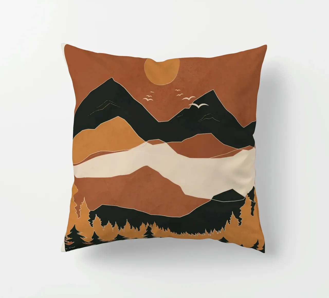 Minimal Abstract Art Landscape 01 cuscino da Nadjaa