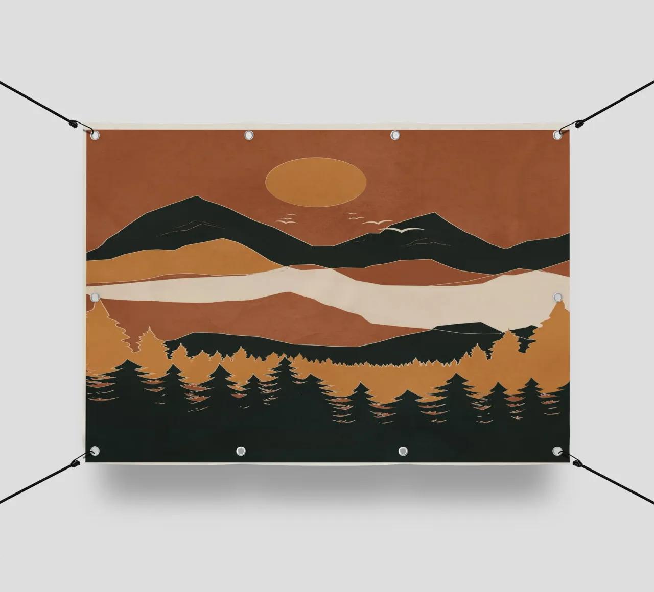 Minimal Abstract Art Landscape 01 telo in pvc da Nadjaa