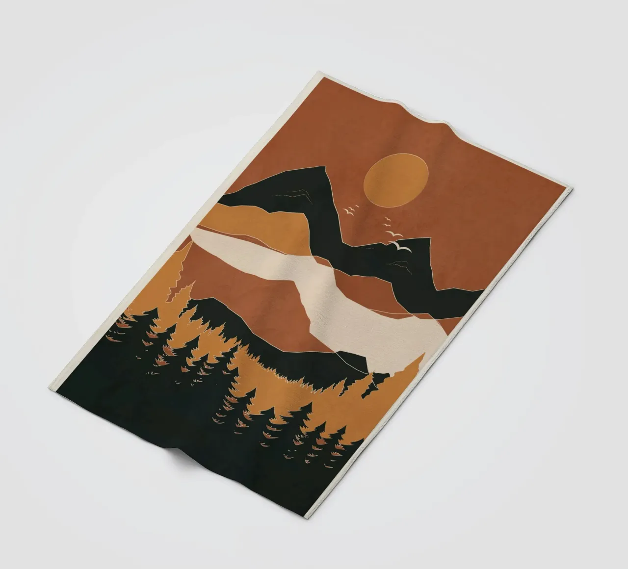 Minimal Abstract Art Landscape 01 coperta in pile da Nadjaa