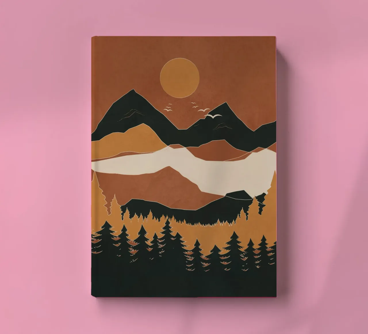 Minimal Abstract Art Landscape 01 notebook by Nadjaa