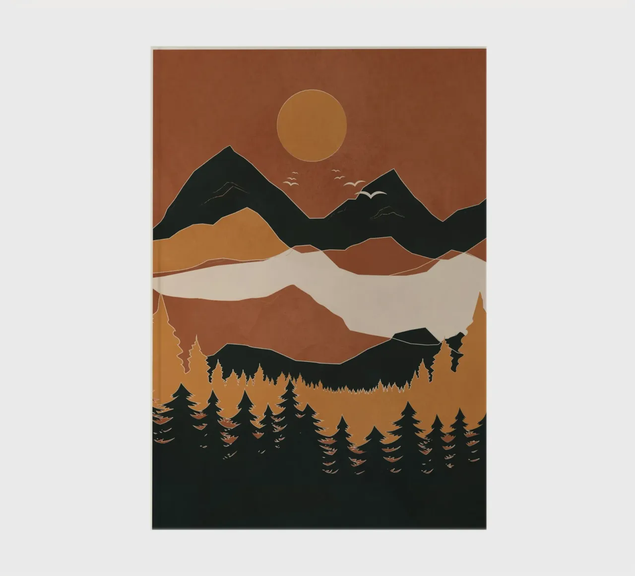 Minimal Abstract Art Landscape 01 notebook by Nadjaa