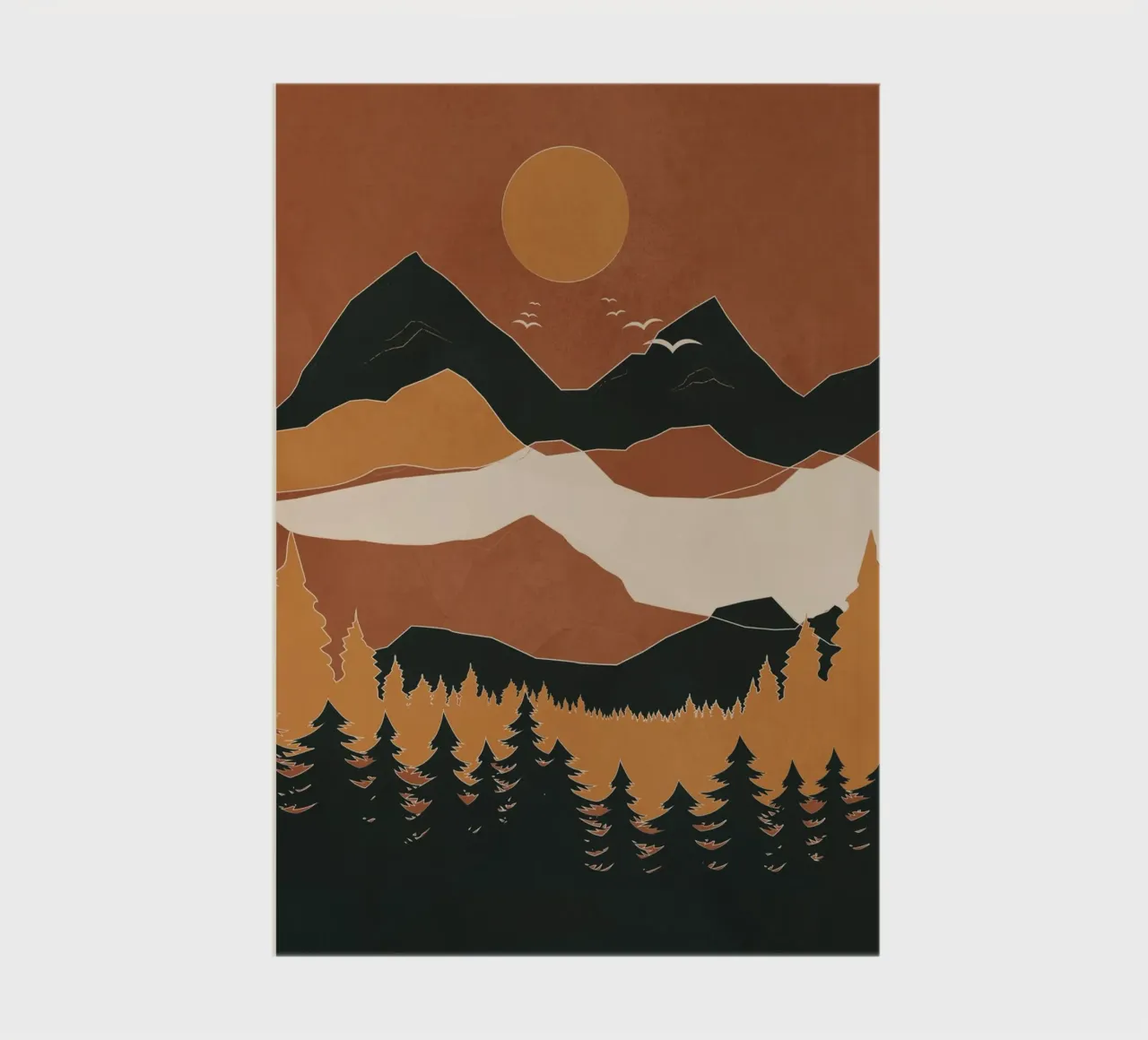 Minimal Abstract Art Landscape 01 notebook by Nadjaa