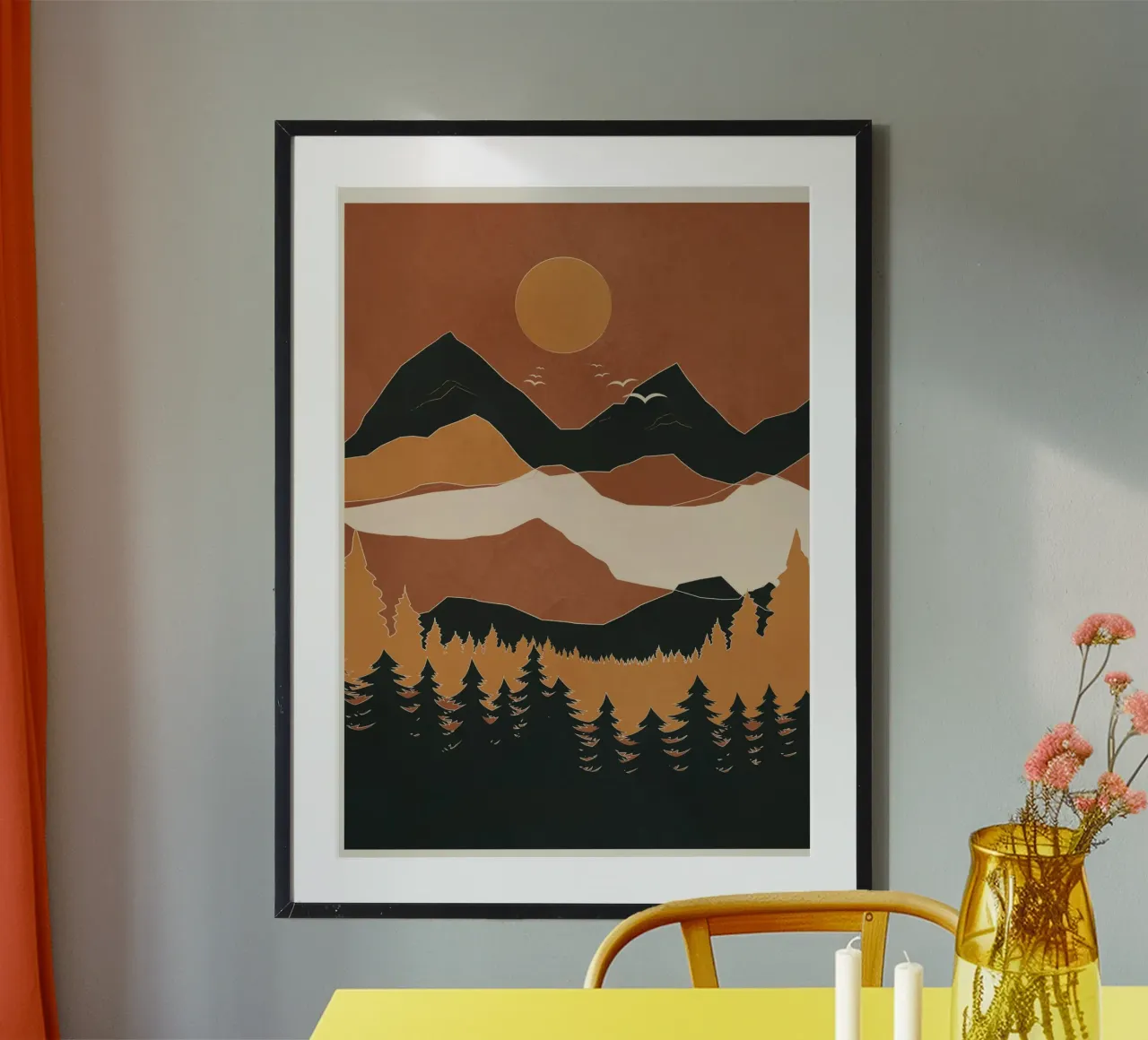 Minimal Abstract Art Landscape 01 poster da Nadjaa