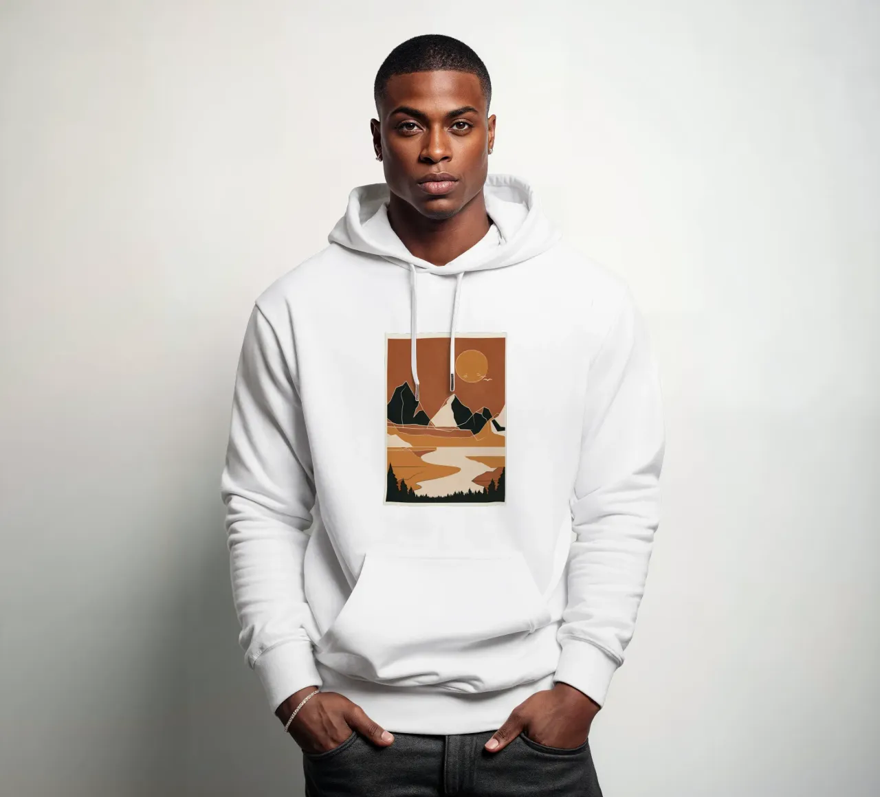 Minimal Abstract Art Landscape 02 Hoodie von Nadjaa